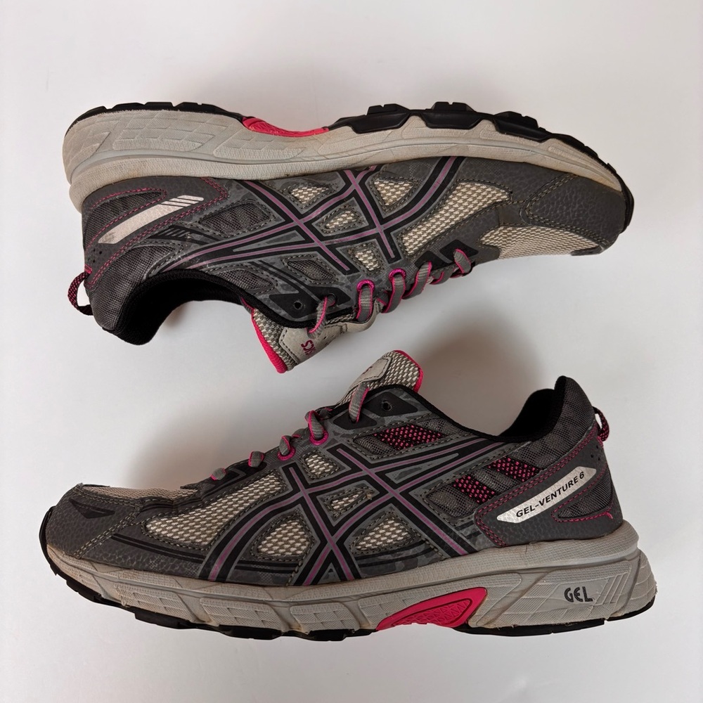 ASICS Womens Gel-Venture 6 Athletic Trail Leather Hiking Running Shoes Gray 11 - Picture 10 of 15